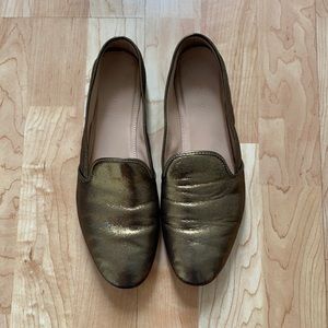 j. crew goldish loafers